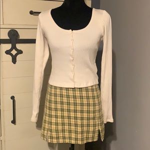 Brandy Melville Cara Green plaid skirt